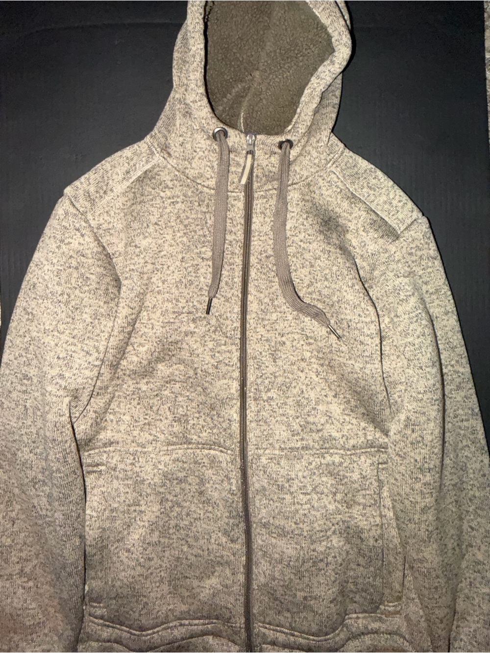 Men's Full-Zip Mountain Warehouse Hooded Sweater Jacket - Heather Gray